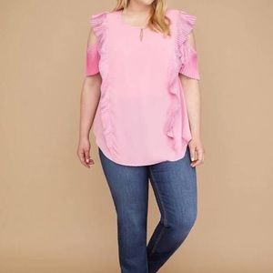 Lane Bryant PINK cold shoulder top